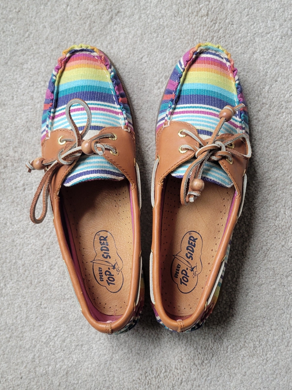 Sperry Rainbow Striped Boat Shoes